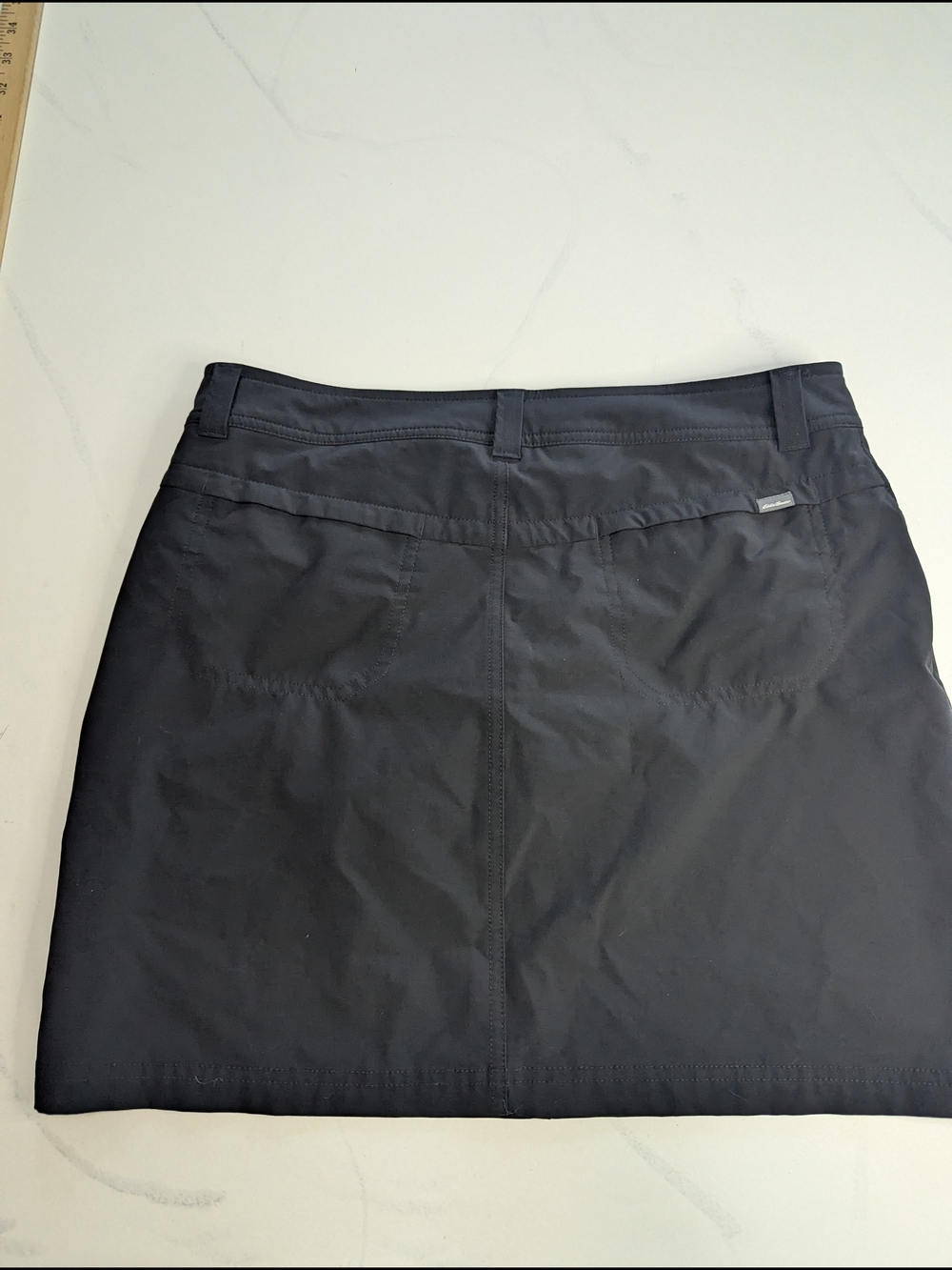 Eddie Bauer Skort Womens 10 Black Zip Fly Flat Front Casual Pockets Golf Outdoor - Picture 8 of 8